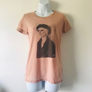 Debbie Harry t shirt small peach pink